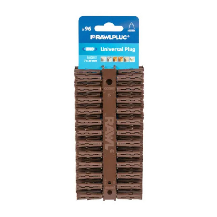 Brown UNO® Plugs 7 x 30mm (Card 96)