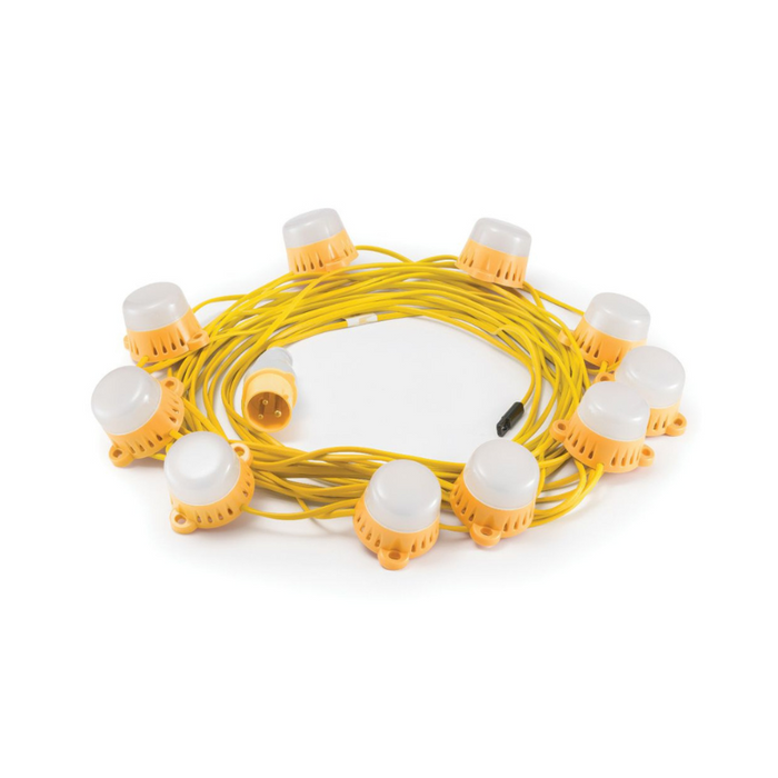 Elite 110 Volt LED 22 Metre Fully Enclosed Festoon Site Lighting Kit