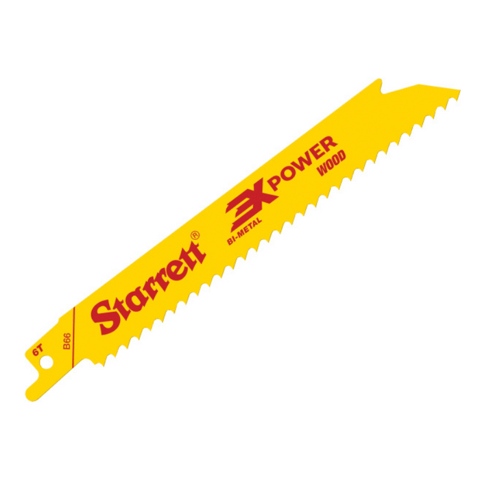 Starrett B66-5 Bi-Metal Reciprocating Blade, Wood Straight 152mm 6 TPI (Pack 5)