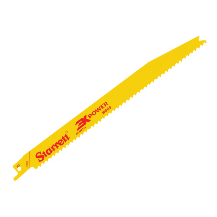 Starrett BT96-5 Bi-Metal Reciprocating Blade, Wood Tapered 228mm 6 TPI (Pack 5)