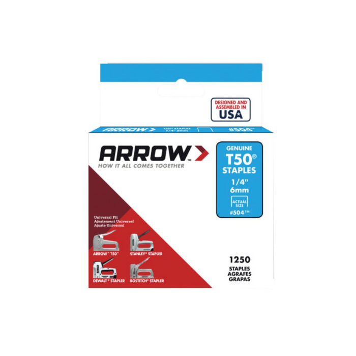 T50 Staples 6mm (1/4in) (Box 1250)