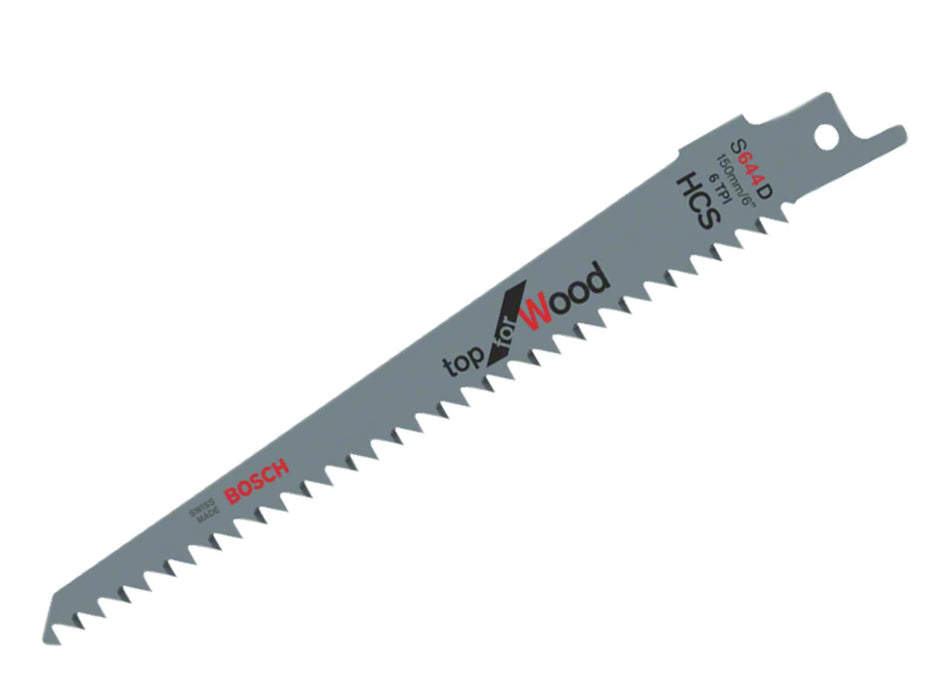 Bosch S 644 D Top for Wood Reciprocating Saw Blade 150mm 6 TPI (Pack 5) BPAS644D