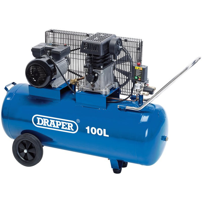 Draper 100l Belt-Driven Air Compressor, 2.2kw/3hp 31254