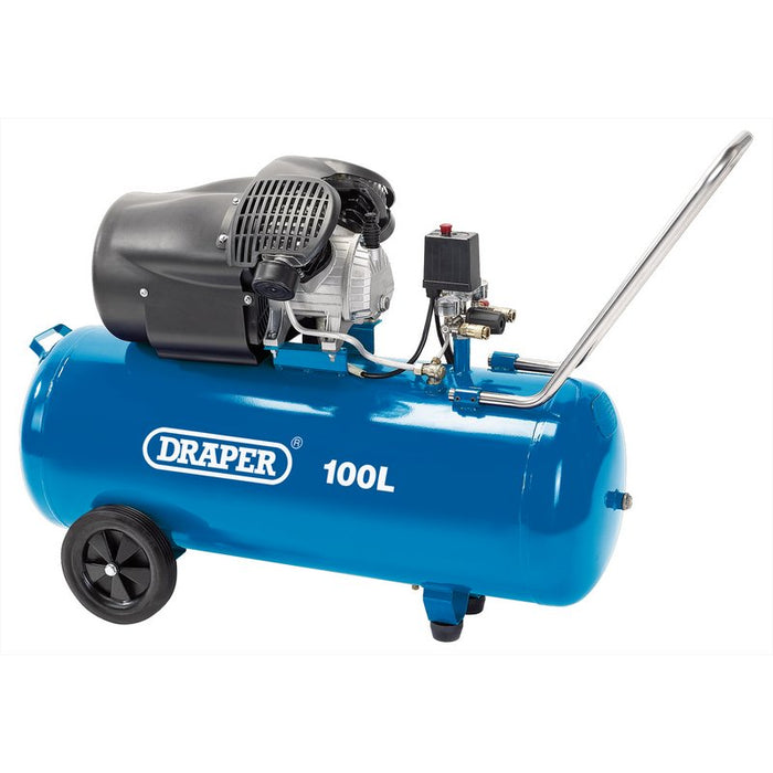 Draper 100l Direct Drive V-Twin Air Compressor, 2.2kw/3hp 65396