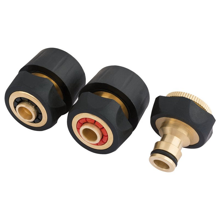 Draper Brass And Rubber Hose Connector Set (3 piece) 24529