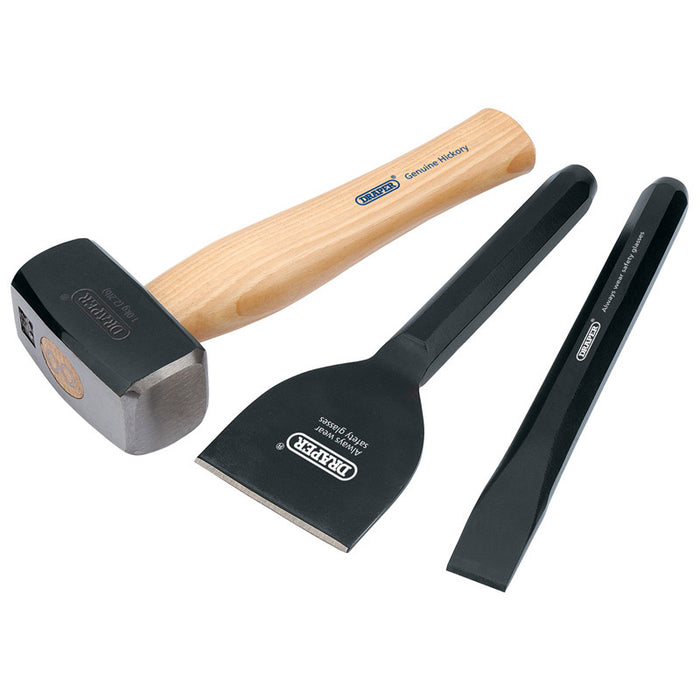 Draper Builders Kit With Hickory Handle (3pcs) 26120