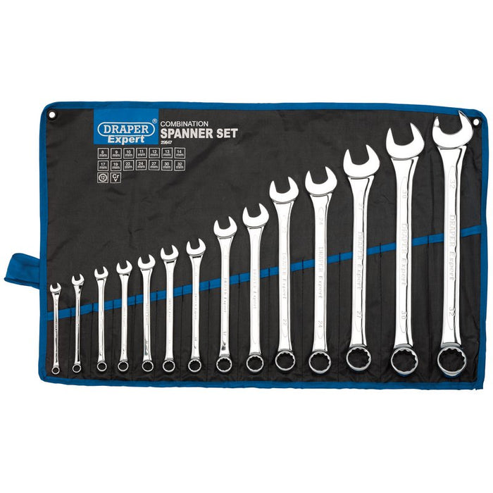 Draper Expert Hi-Torq® Metric Combination Spanner Set (14 piece) 29547