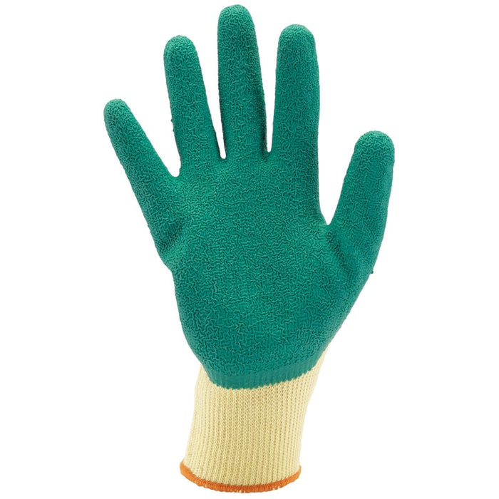 Draper Heavy Duty Latex Coated Work Gloves, Extra Large, Green 82604