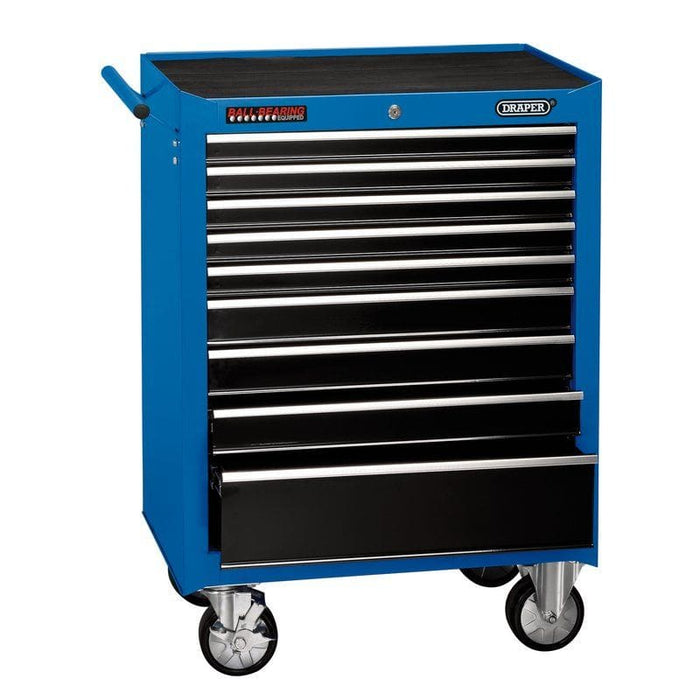 Draper Roller Tool Cabinet, 9 Drawer, 26", Blue 15110