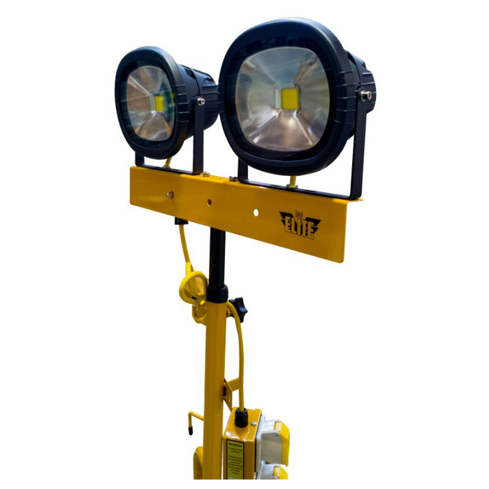 Elite 110 Volt LED 2 x 5500 Lumens Double Head Work Light c/w Retractable Tripod Frame & Power Take Off LED35WRLDH