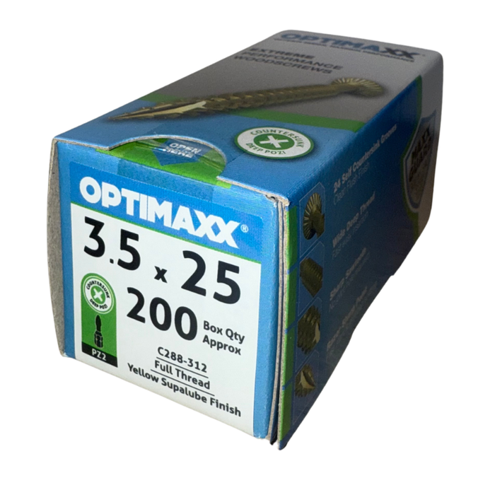 Optimaxx PZ Countersunk Woodscrew 3.5mm x 25mm 200 Pack C288-312