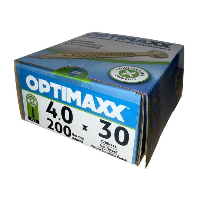 Optimaxx PZ Countersunk Woodscrew 4.0mm x 30mm 200 Pack C288-415