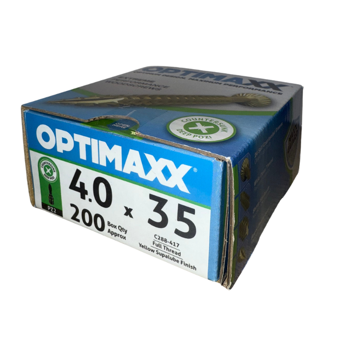 Optimaxx PZ Countersunk Woodscrew 4.0mm x 35mm 200 Pack C288-417