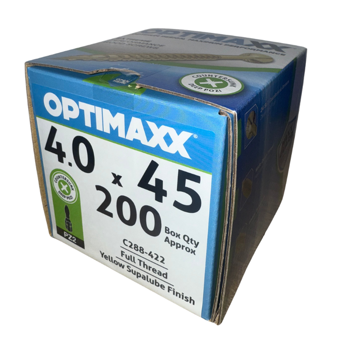 Optimaxx PZ Countersunk Woodscrew 4.0mm x 45mm 200 Pack C288-422