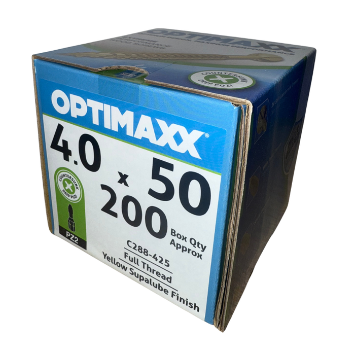Optimaxx PZ Countersunk Woodscrew 4.0mm x 50mm 200 Pack C288-425