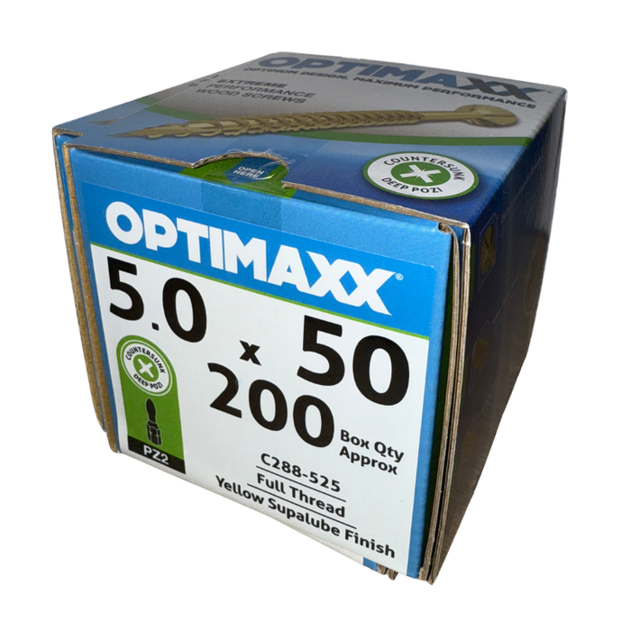 Optimaxx PZ Countersunk Woodscrew 5.0mm x 50mm 200 Pack C288-525