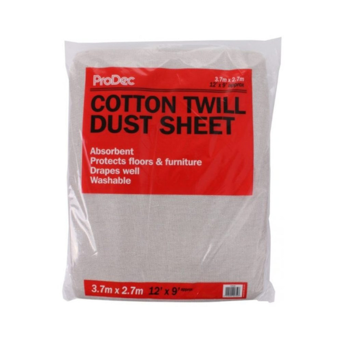 ProDec Cotton Twill Dust Sheet - 12' x 9'