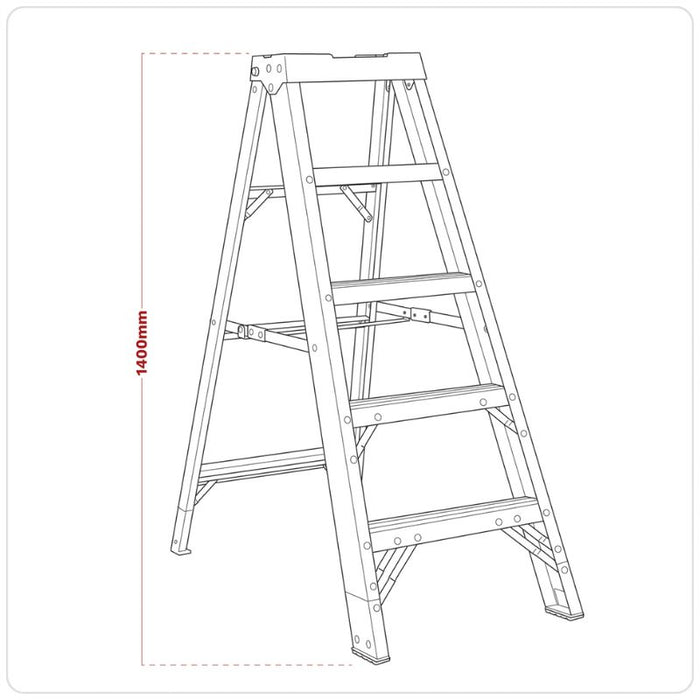 Sealey Fibreglass Step Ladder 4-Tread BS EN 131 FSL5