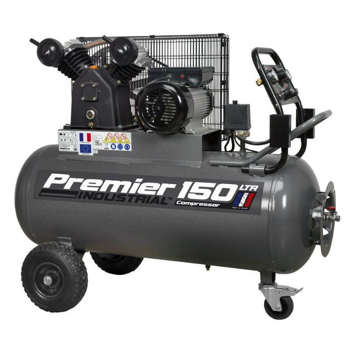 Sealey Premier 150L Belt Drive Air Compressor with Front Control Panel 3hp SAC3153B