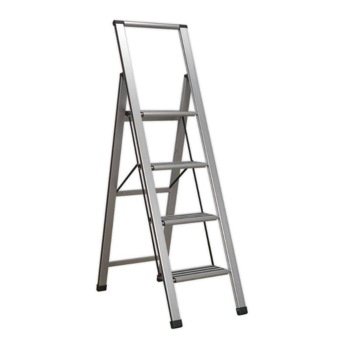 Sealey Professional Folding Step Ladder 4-Step Aluminium 150kg Capacity APSL4