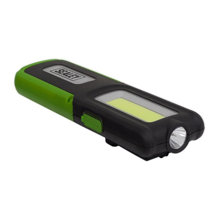 Sealey Rechargeable Inspection Light 5W COB & 3W SMD LED with Power Bank Green LED318G