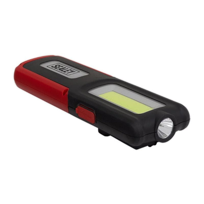 Sealey Rechargeable Inspection Light 5W COB & 3W SMD LED with Power Bank Red LED318R