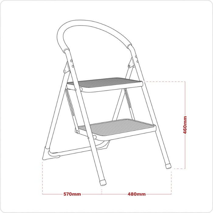 Sealey Step Stool 2-Tread 150kg Capacity BS EN14183 ASL2