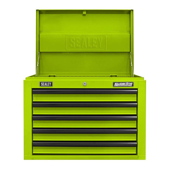 Sealey Topchest Tool Chest 5 Drawer with Ball-Bearing Slides Green/Black AP26059THV