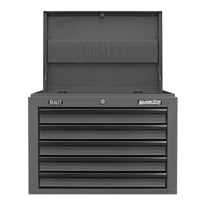 Sealey Topchest Tool Chest 5 Drawer with Ball-Bearing Slides Grey/Black AP26059TG