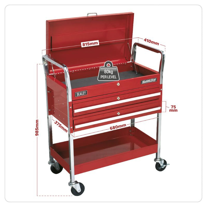 Trolley 2-Level Heavy-Duty with Lockable Top CX104