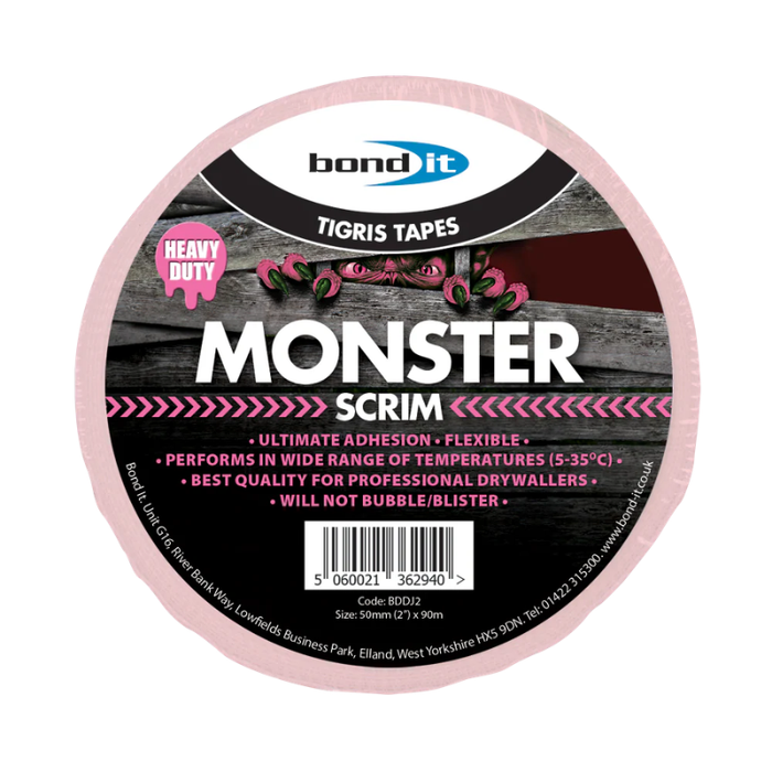 Bond It Plasterboard Monster Scrim Tape Pink 48mm x 90m