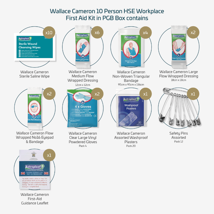 Wallace Cameron 1-10 Person HSE First Aid Kit in PGB Box 1001007